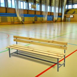 Скамейка со спинкой для раздевалок 1,5м